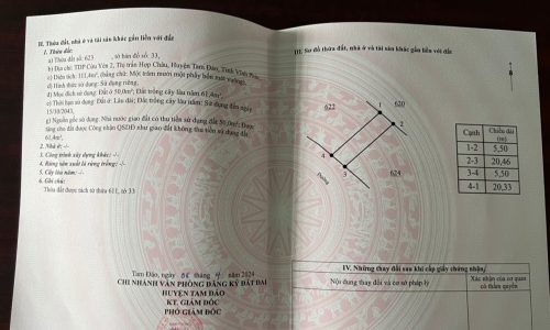 Bán đất F0 tại thị Trấn Hợp Châu – Tam Đảo – Vĩnh Phúc