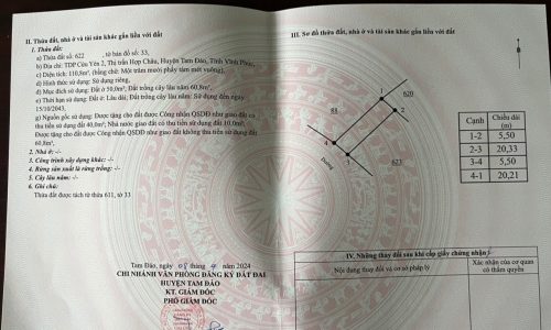 Bán đất F0 tại thị Trấn Hợp Châu – Tam Đảo – Vĩnh Phúc