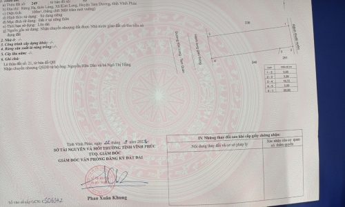 Bán đất phân lô khu vực Kim Long, Tam Dương, Vĩnh Phúc. Hướng Tây Nam giá chỉ 1,25 tỷ