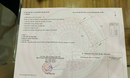 Bán 200m2 đất phân lô tại Cam lâm, Minh Quang, Tam Đảo, Vĩnh Phúc. Giá 1.85 tỷ