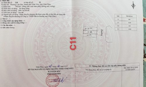 Bán đất cạnh bệnh viện đa khoa Tỉnh Vĩnh Phúc. DT100m2