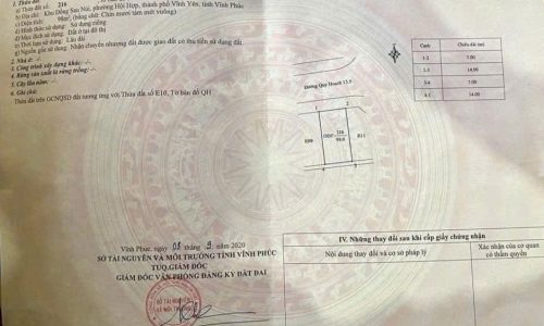 Bán đất phân lô dãy E sau Núi, Hội Hợp, Vĩnh Yên, Vĩnh Phúc