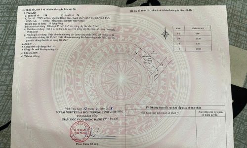 Bán đất tặng nhà xây thô tại Lai Sơn, Đồng Tâm, Vĩnh Yên, Vĩnh Phúc