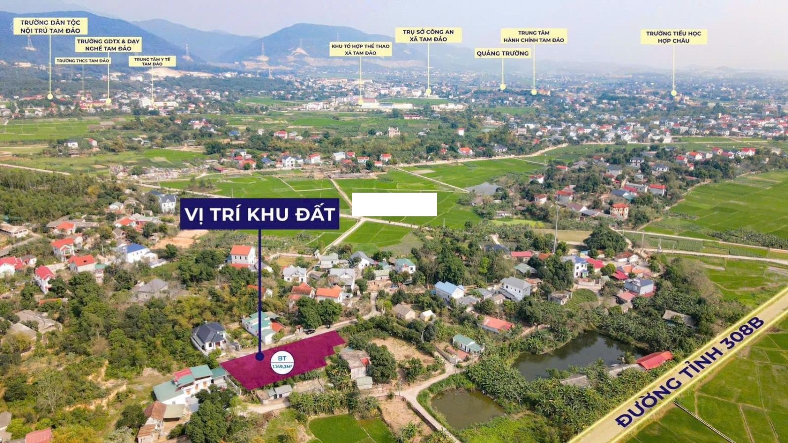 BÁN GẤP LÔ ĐẤT NGHỈ DƯỠNG SIÊU ĐẸP 1.149,3m2 TẠI TAM ĐẢO, mặt tiền 55m GIÁ CHỈ HƠN 3TR/M