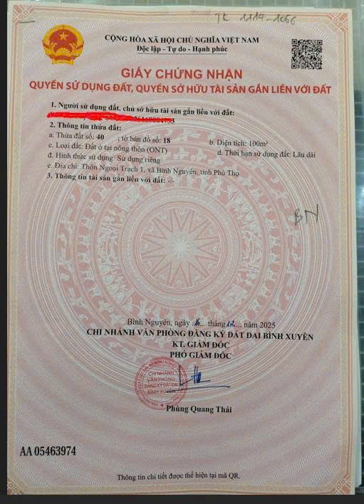 Bán đất phân lô khu 204 Ngoại Trạch, Tam Hợp, Bình Xuyên, Vĩnh Phúc