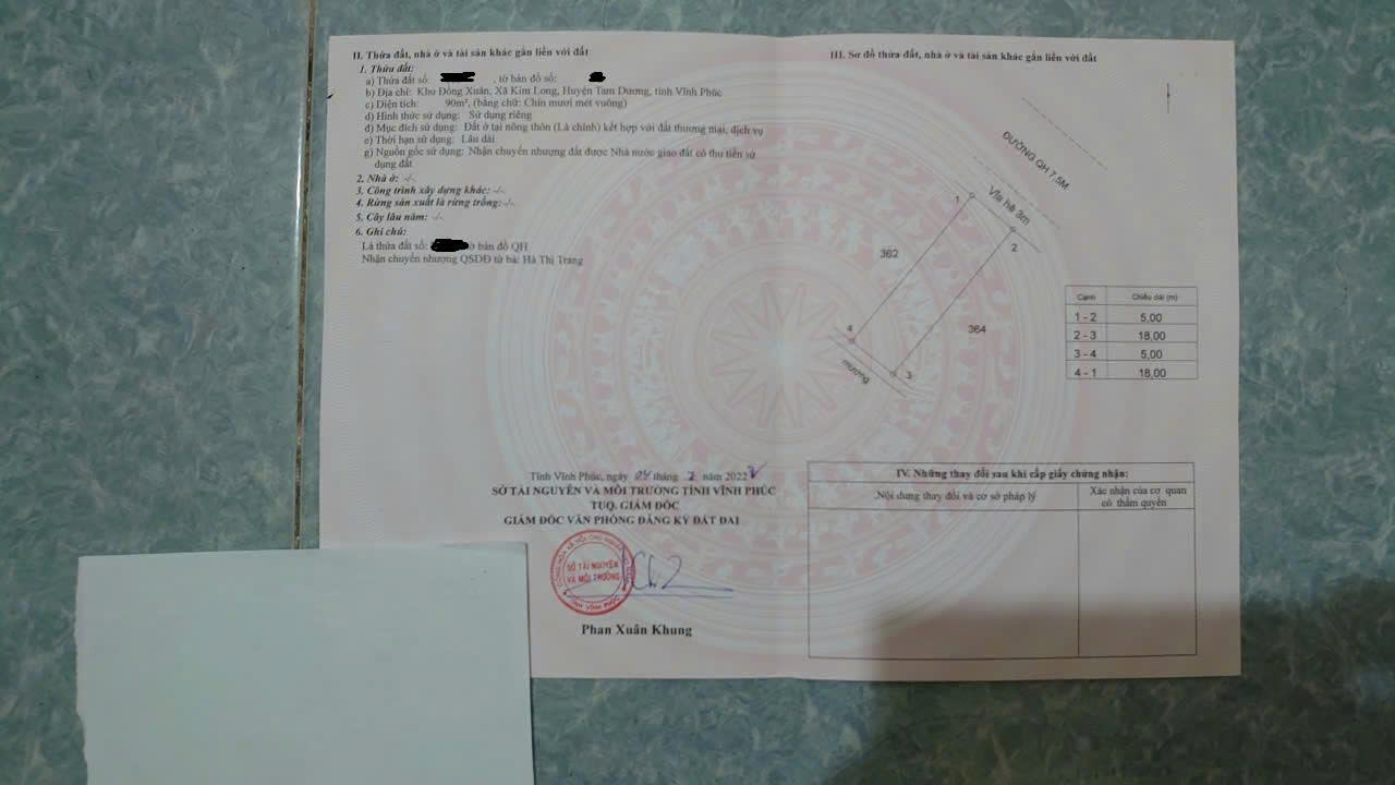 Bán đất phân lô khu Đồng xuân, Kim long, Tam dương, Vĩnh Phúc.