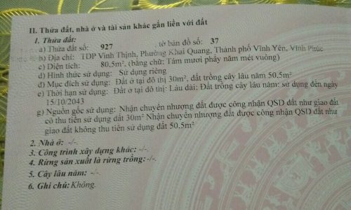 Cần bán đất ngõ 6, KCN Khai Quang, Ngõ 14 Trần Phú, Liên Bảo giá 760-820 triệu