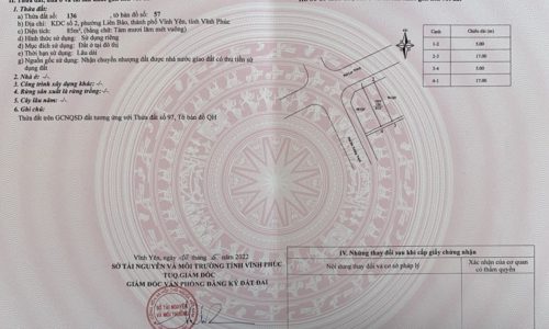 Bán đất khu Dân cư số 2 Liên Bảo; Vĩnh Yên; Vĩnh Phúc