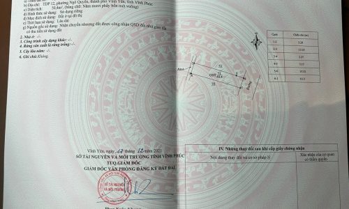Cần bán GẤP đất tại Ngô Quyền, Vĩnh Yên, Vĩnh Phúc. giá 1,4 tỷ hướng ĐN