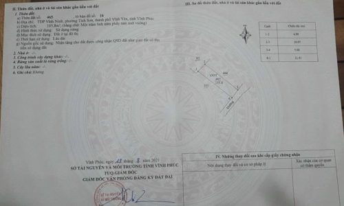 Bán đất dòng tiền Tích Sơn – Vĩnh Yên-Vĩnh Phúc