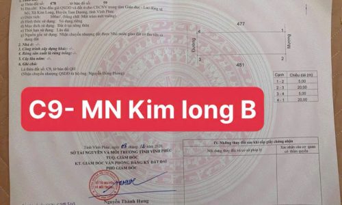Bán lô C09 Mầm Non, Kim Long B, Tam Dương